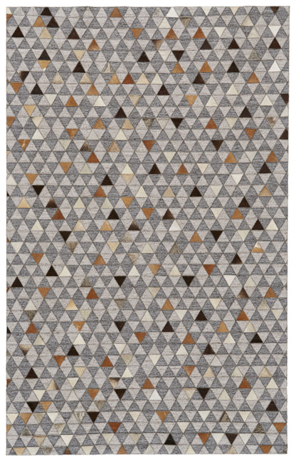10 x 13 Gray Ivory & Brown Geometric Hand Woven Rug