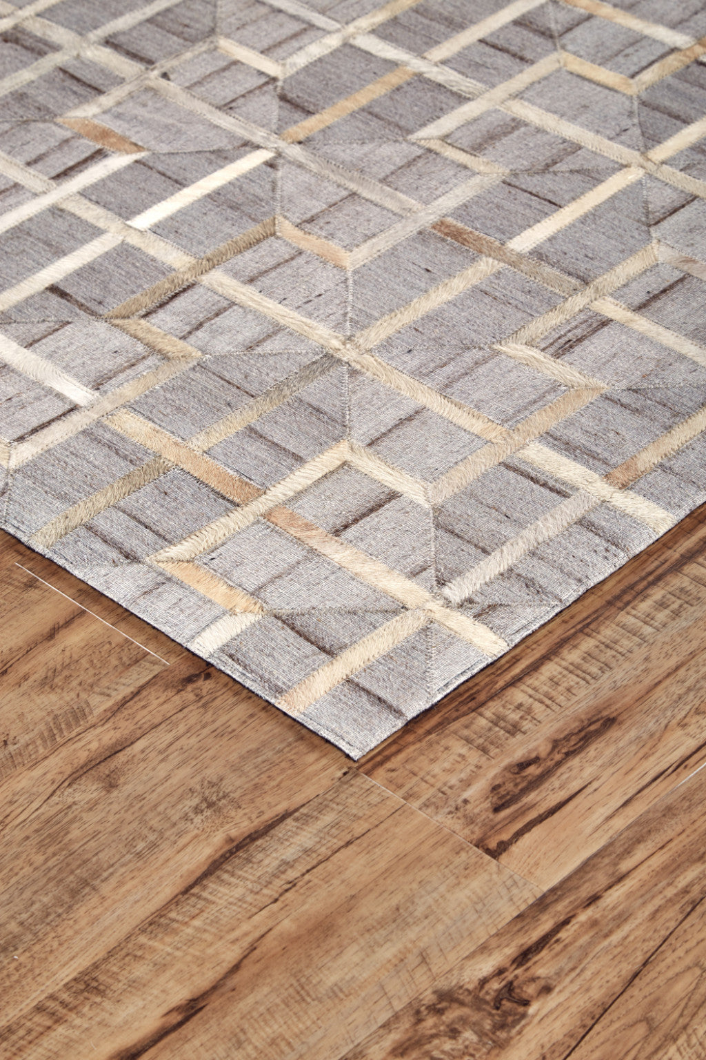 10 x 13 Gray Ivory & Brown Geometric Hand Woven Rug