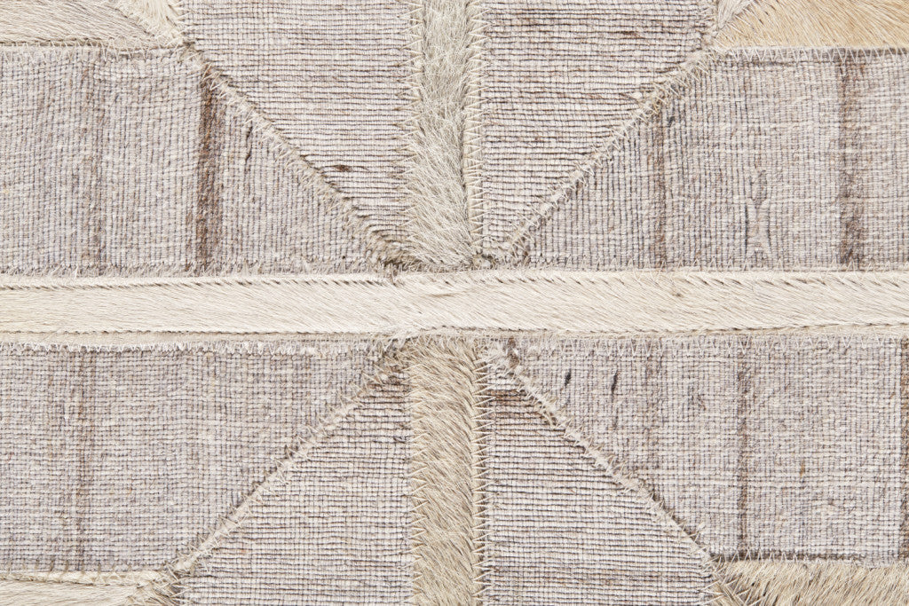 10 x 13 Gray Ivory & Brown Geometric Hand Woven Rug