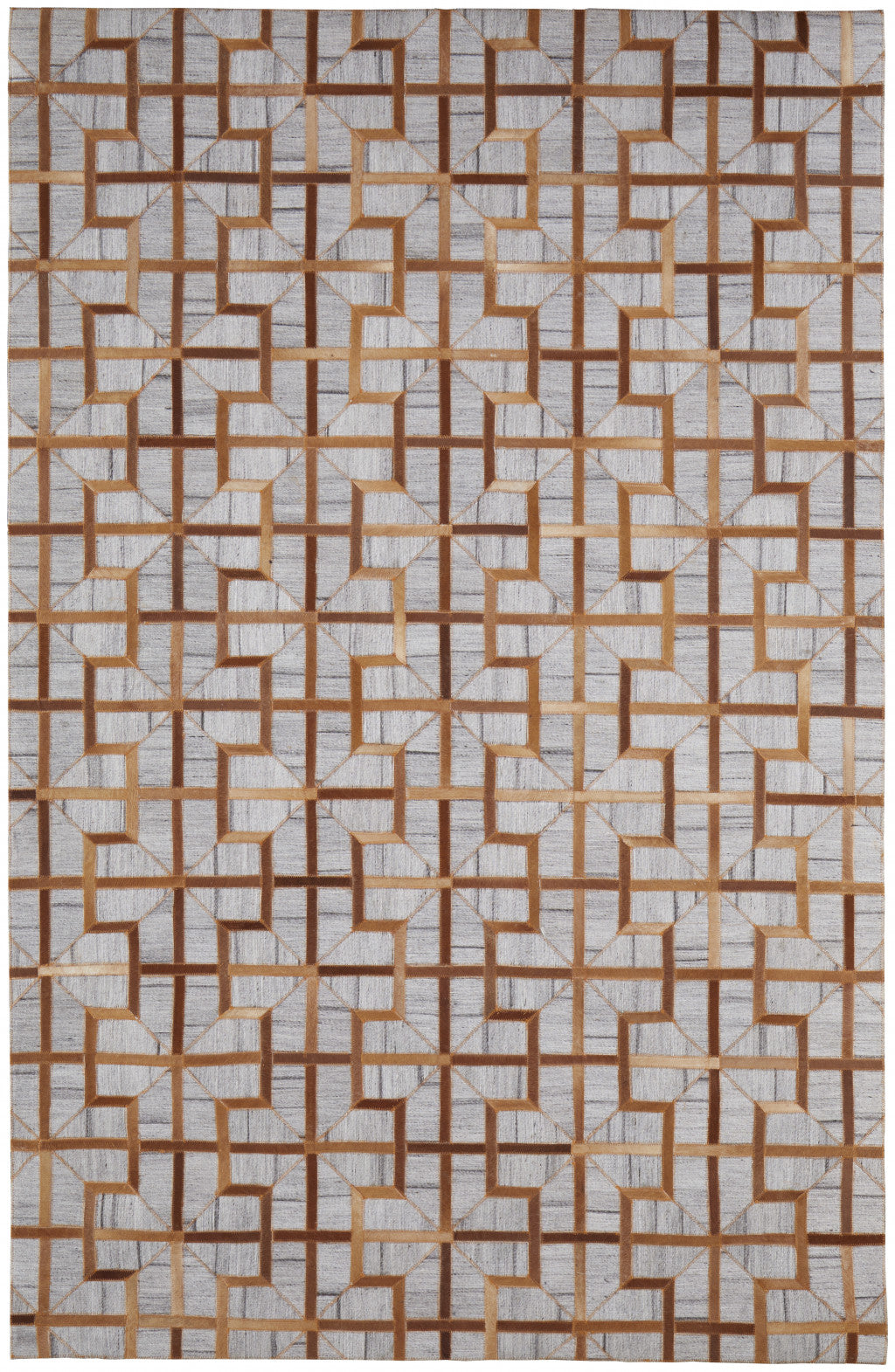 10 x 13 Tan Brown & Gray Geometric Hand Woven Rug