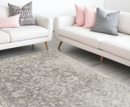 10 x 13 Ivory & Gray Hand Woven Rug