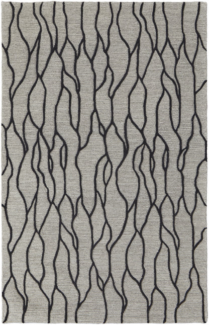 10 x 13 Taupe Black & Gray Wool Tufted Handmade Stain Resistant Rug