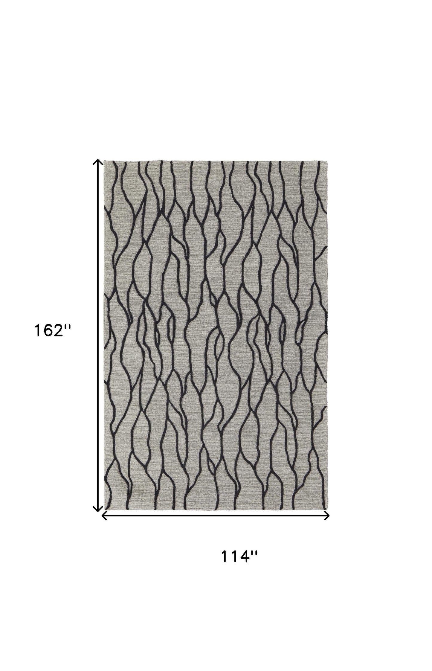 10 x 13 Taupe Black & Gray Wool Tufted Handmade Stain Resistant Rug