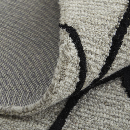 10 x 13 Taupe Black & Gray Wool Tufted Handmade Stain Resistant Rug