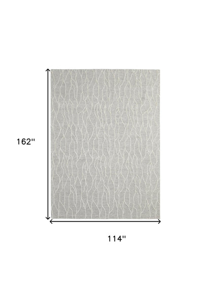 10 x 13 Taupe & Ivory Wool Tufted Handmade Stain Resistant Rug
