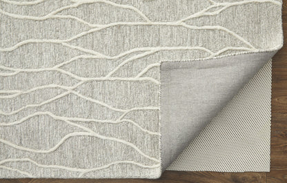 10 x 13 Taupe & Ivory Wool Tufted Handmade Stain Resistant Rug