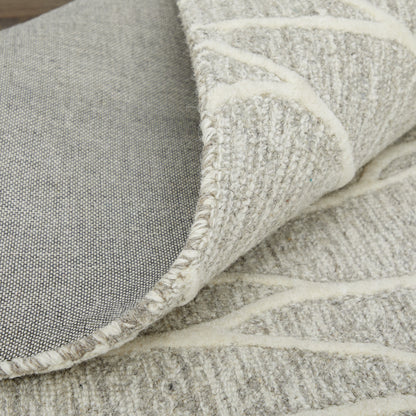 10 x 13 Taupe & Ivory Wool Tufted Handmade Stain Resistant Rug