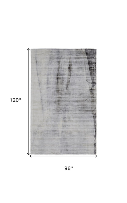 8 x 10 Gray Taupe & Ivory Hand Woven Rug