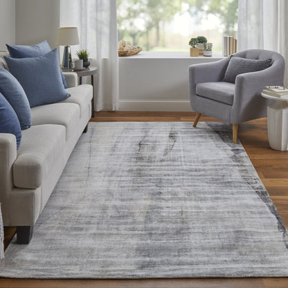 8 x 10 Gray Taupe & Ivory Hand Woven Rug