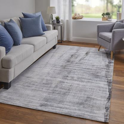 8 x 10 Gray Taupe & Ivory Hand Woven Rug
