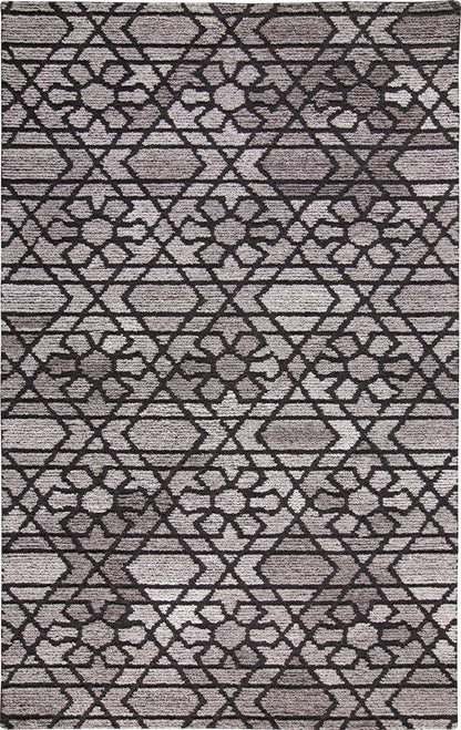8 x 10 Black & Taupe Wool Paisley Hand Tufted Rug