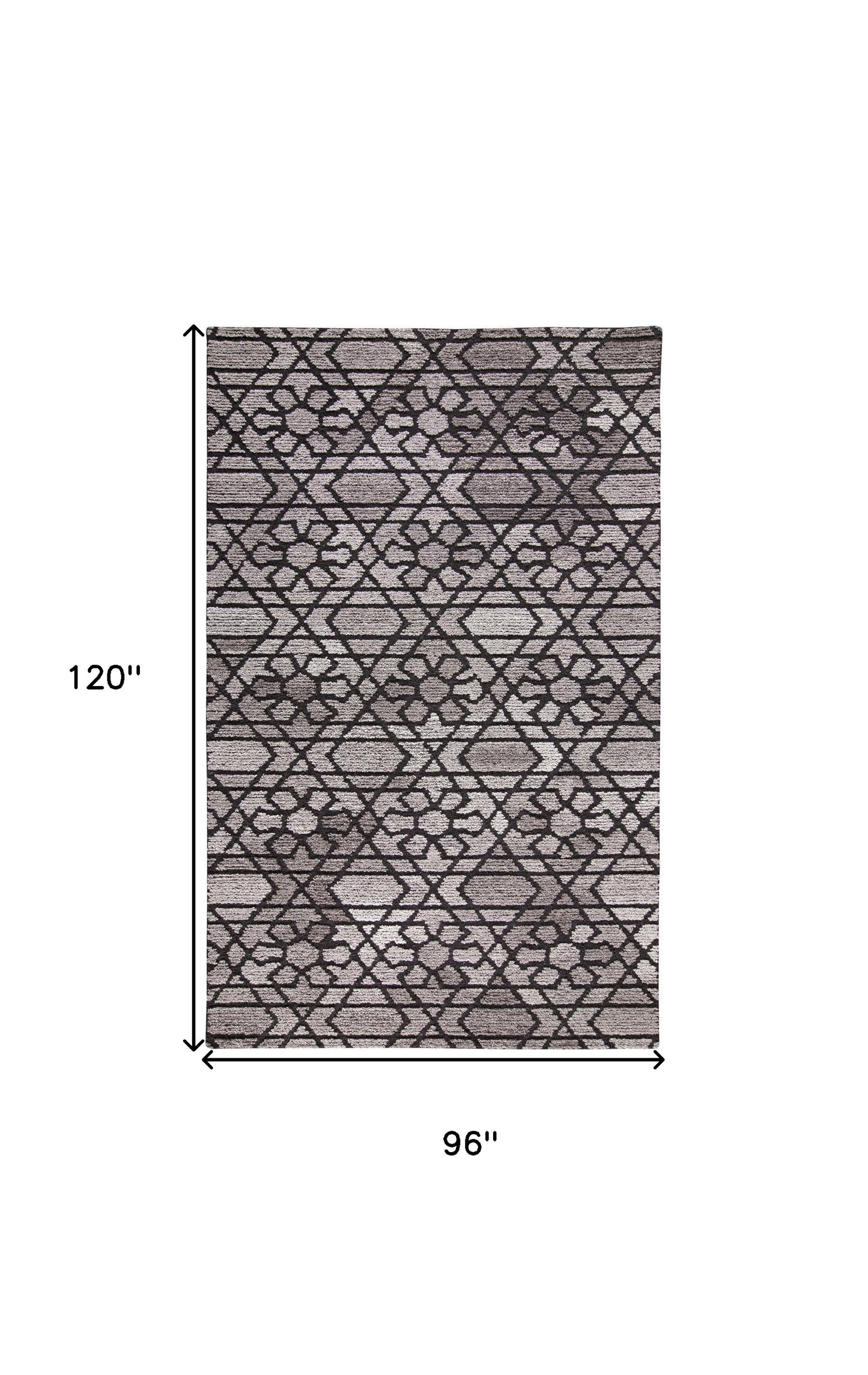 8 x 10 Black & Taupe Wool Paisley Hand Tufted Rug