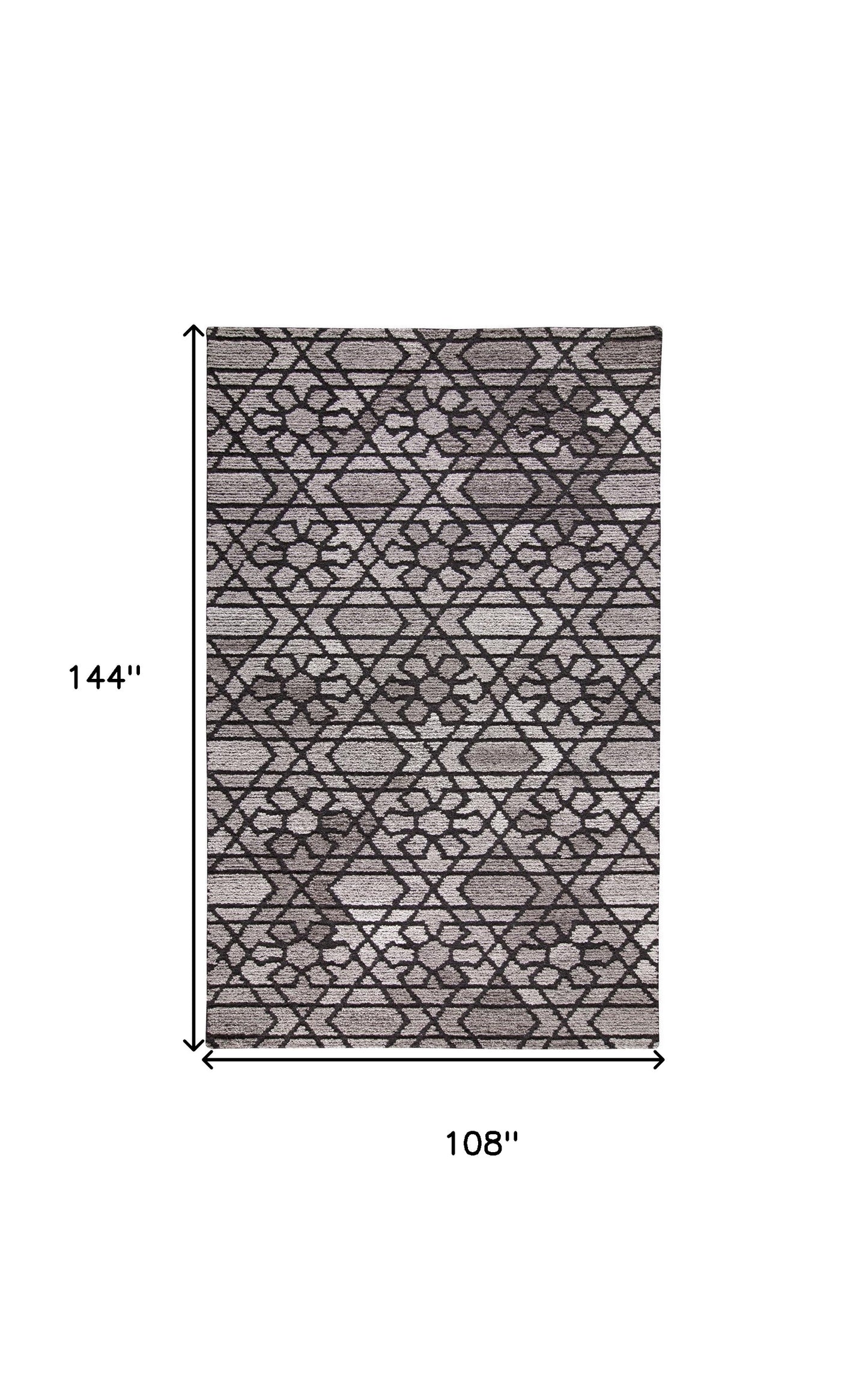 9 x 12 Black & Taupe Wool Paisley Hand Tufted Rug