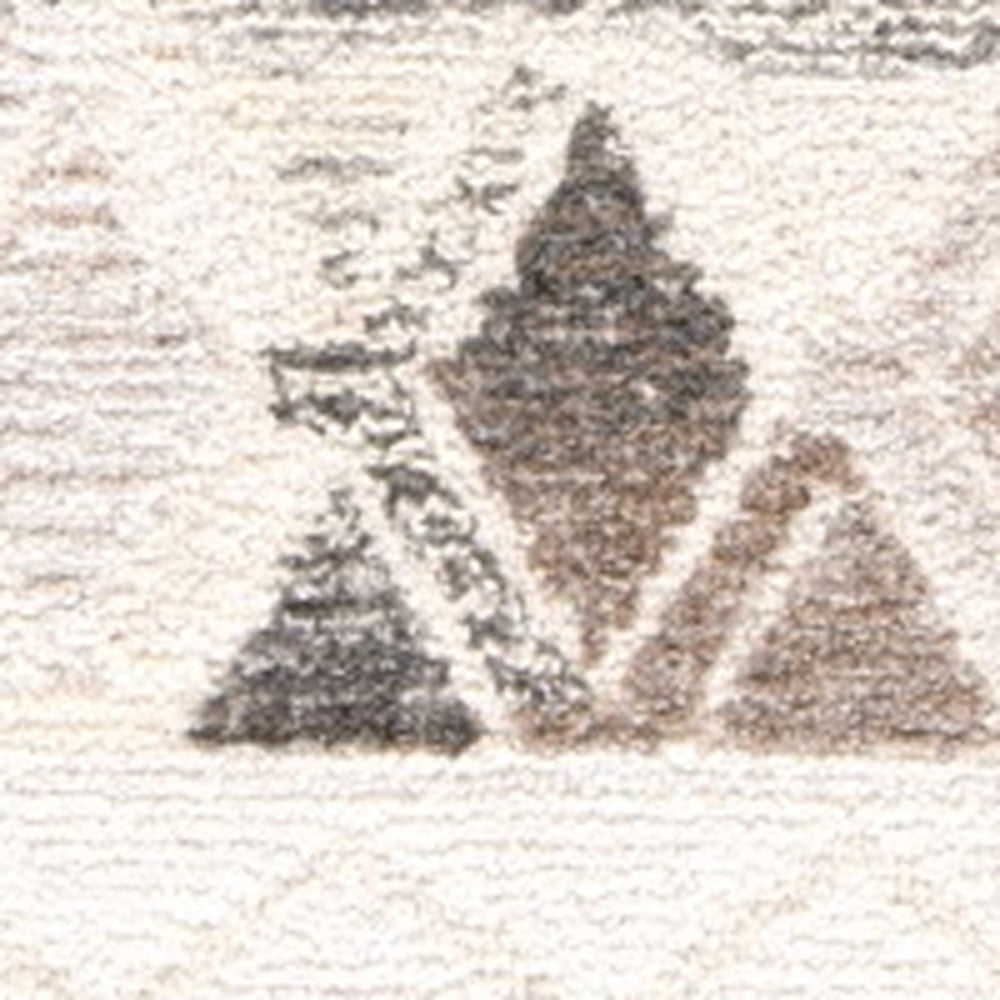 8 x 10 Beige Ivory & Gray Wool Geometric Hand Tufted Rug