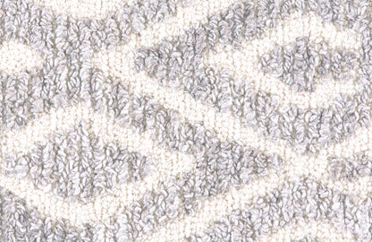 9 x 12 Gray & White Wool Geometric Hand Tufted Rug