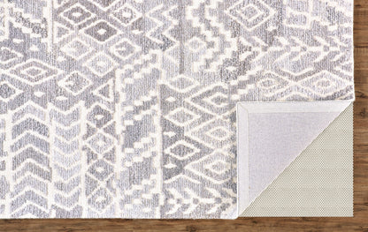 9 x 12 Gray & White Wool Geometric Hand Tufted Rug