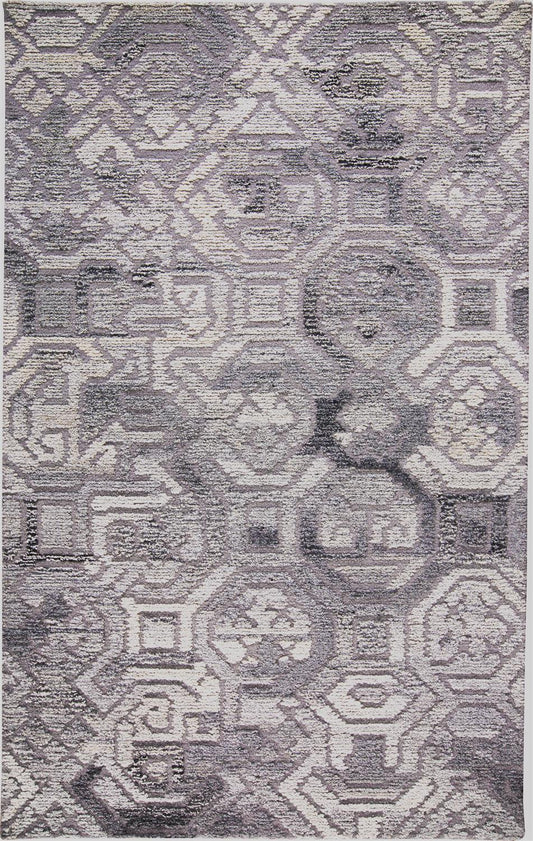 8 x 10 Gray & Ivory Wool Hand Tufted Rug