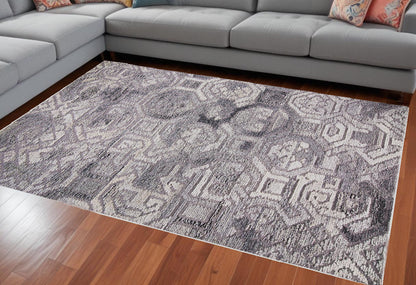 9 x 12 Gray & Ivory Wool Hand Tufted Rug