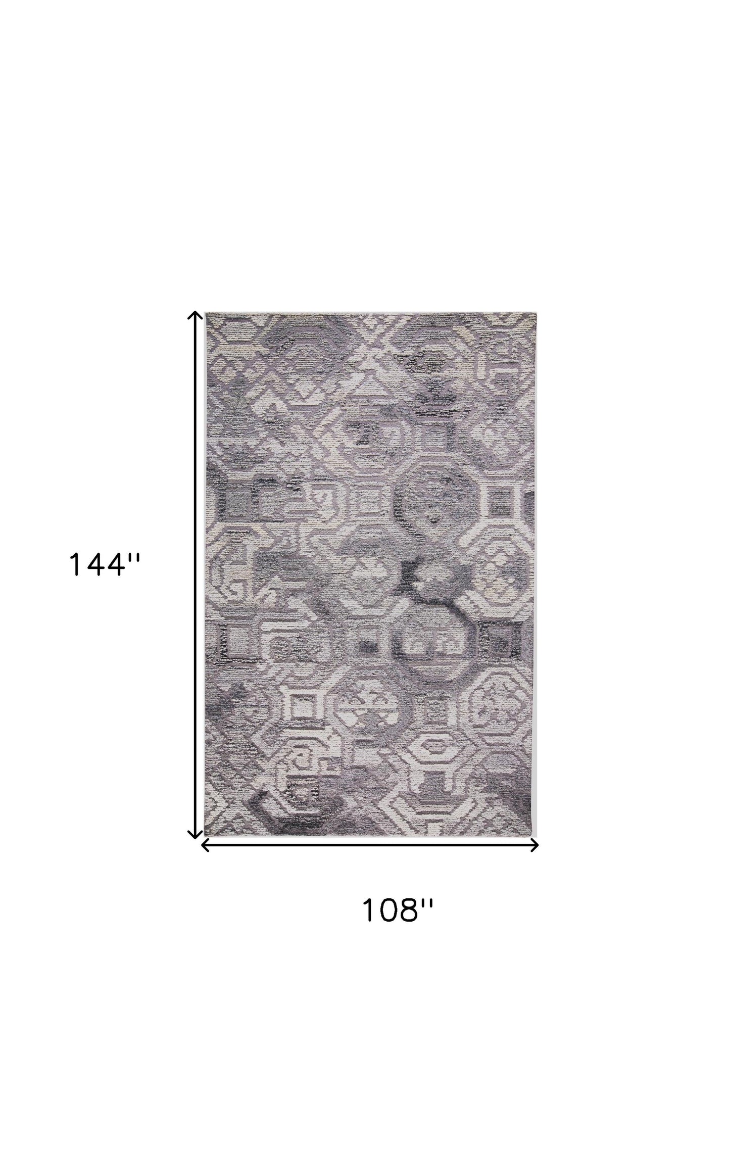 9 x 12 Gray & Ivory Wool Hand Tufted Rug