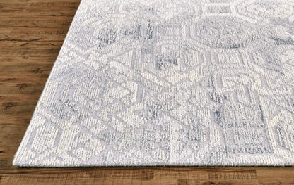 9 x 12 Gray & Ivory Wool Hand Tufted Rug
