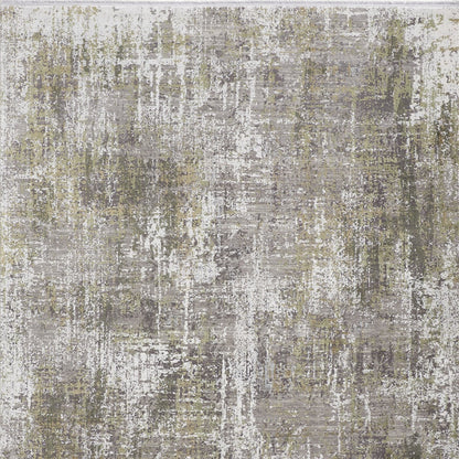 10 x 13 Green Gray & Ivory Rug With Fringe