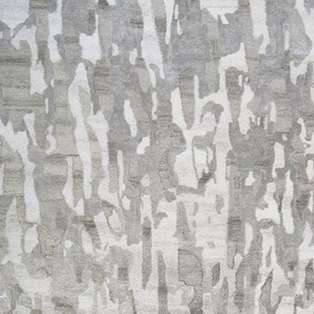 8 x 10 Gray Taupe & Silver Tufted Handmade Rug