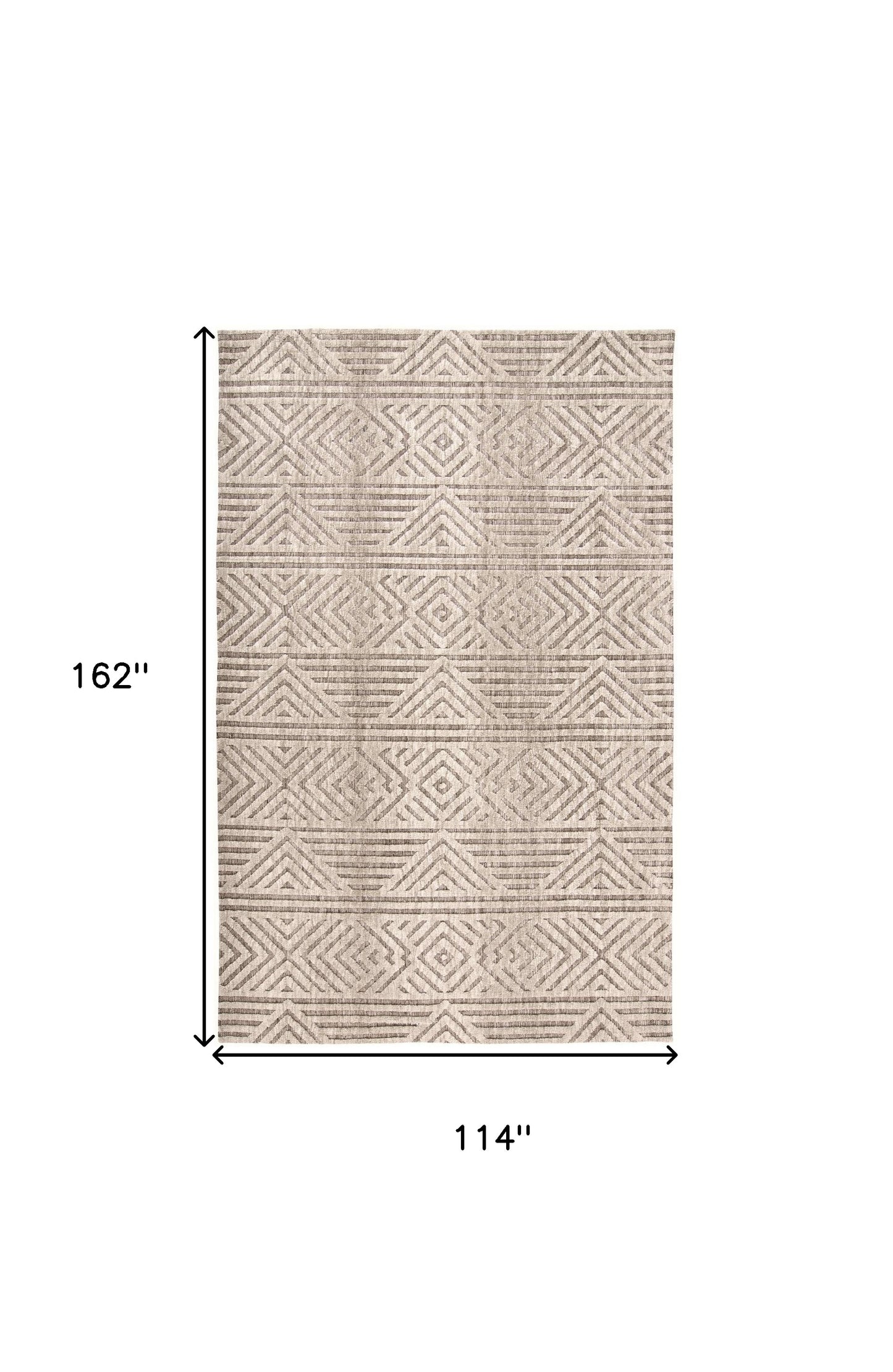 10 x 13 Tan Ivory & Brown Geometric Stain Resistant Rug