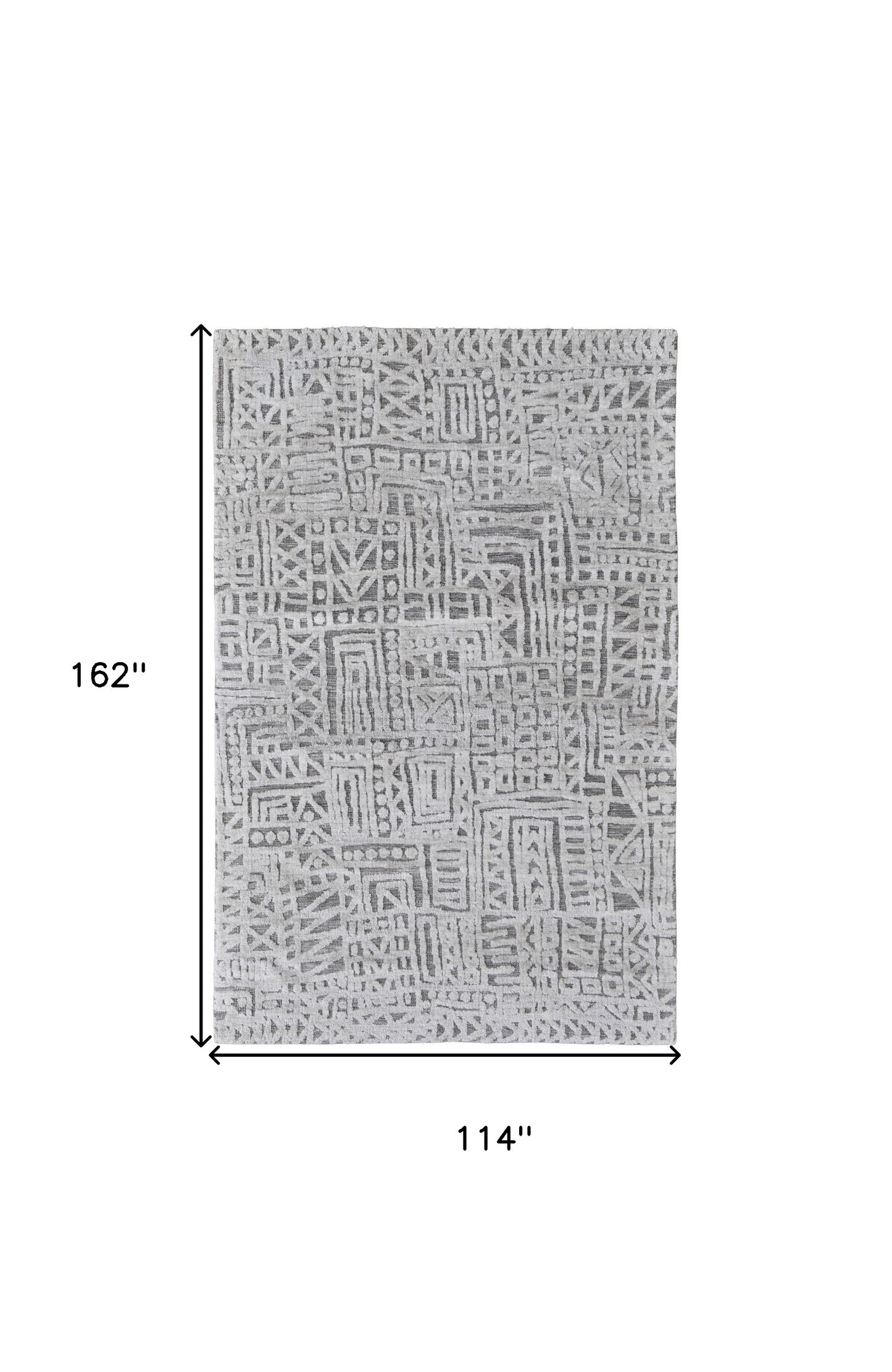 10 x 13 Gray & Silver Geometric Stain Resistant Rug