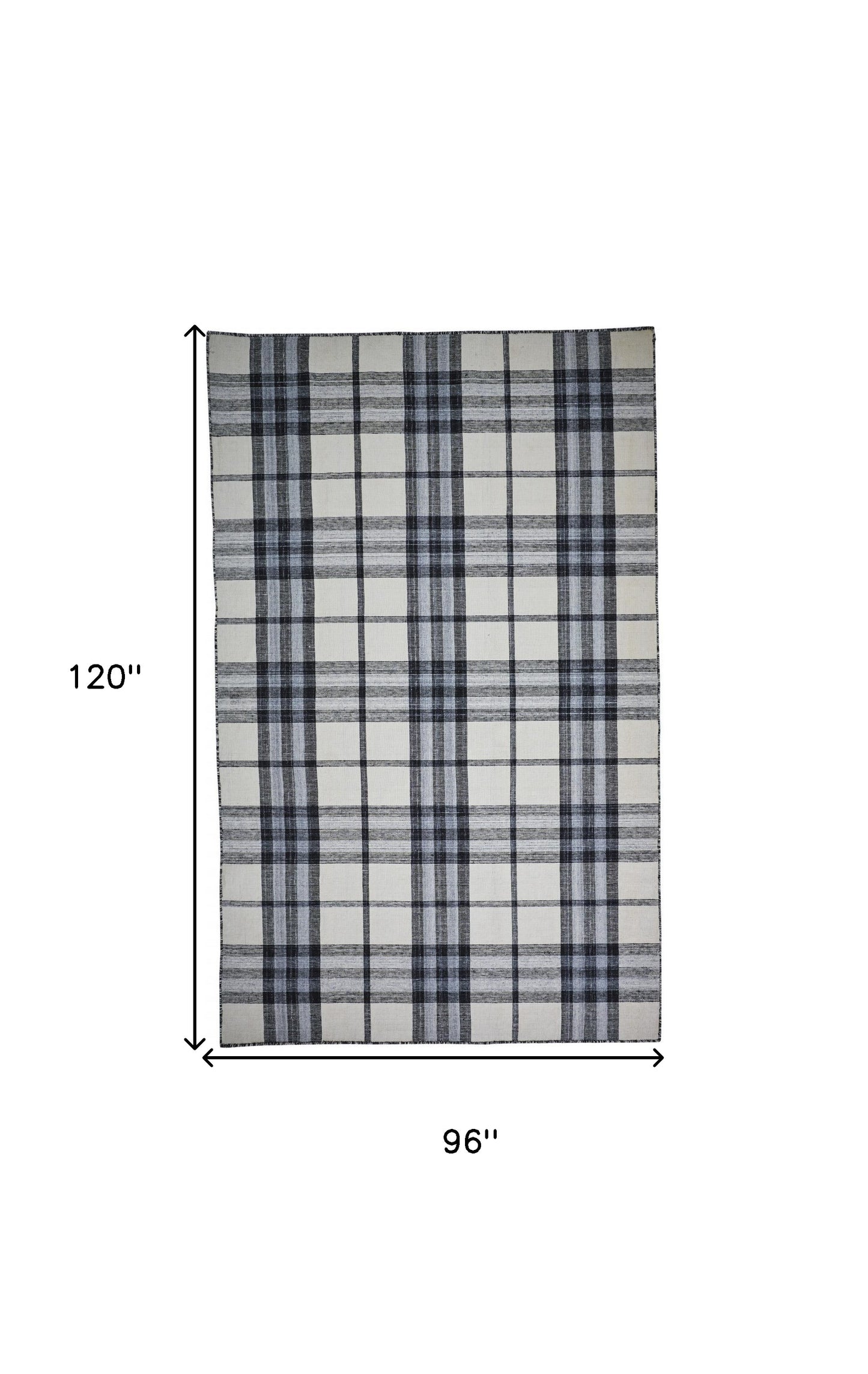 8 x 10 Ivory Blue & Black Hand Woven Stain Resistant Rug