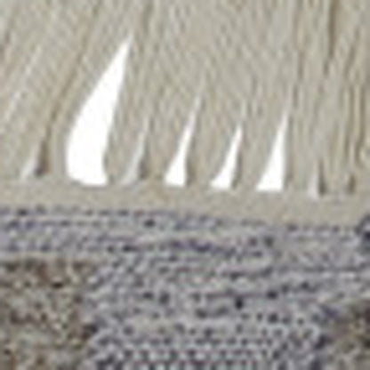 9 x 12 Gray Black & Brown Geometric Hand Woven Rug With Fringe