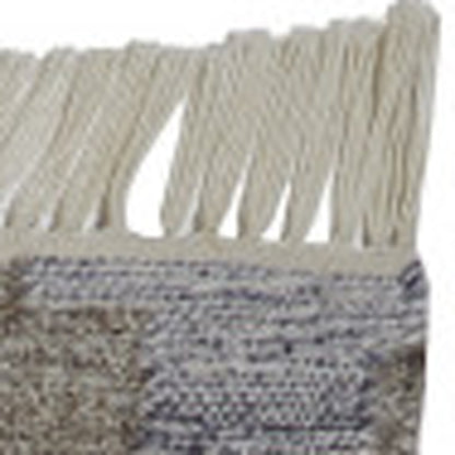 10 x 13 Gray & Brown Geometric Hand Woven Rug With Fringe