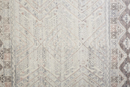 12 x 15 Gray Ivory & Pink Geometric Hand Knotted Rug
