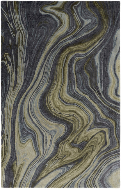4 x 6 Blue & Green Hand Tufted Rug