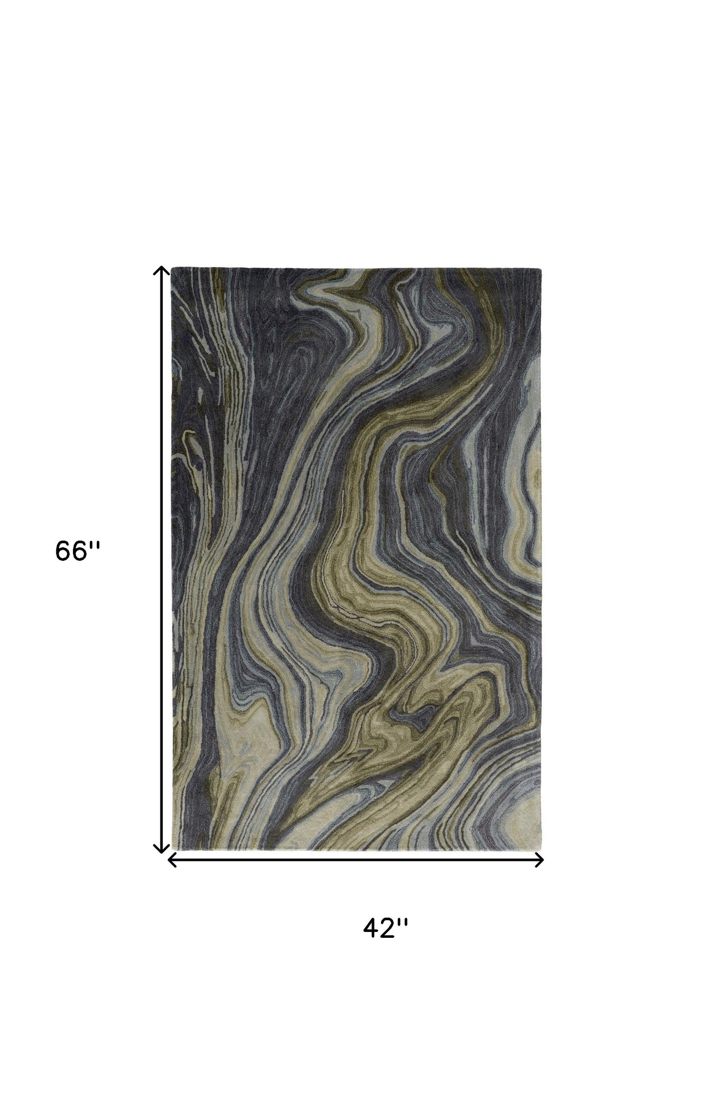 4 x 6 Blue & Green Hand Tufted Rug