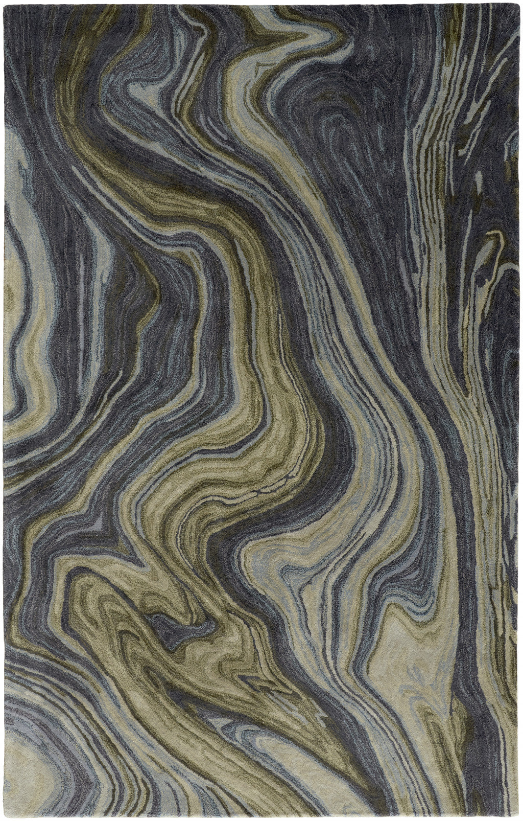 4 x 6 Blue & Green Hand Tufted Rug
