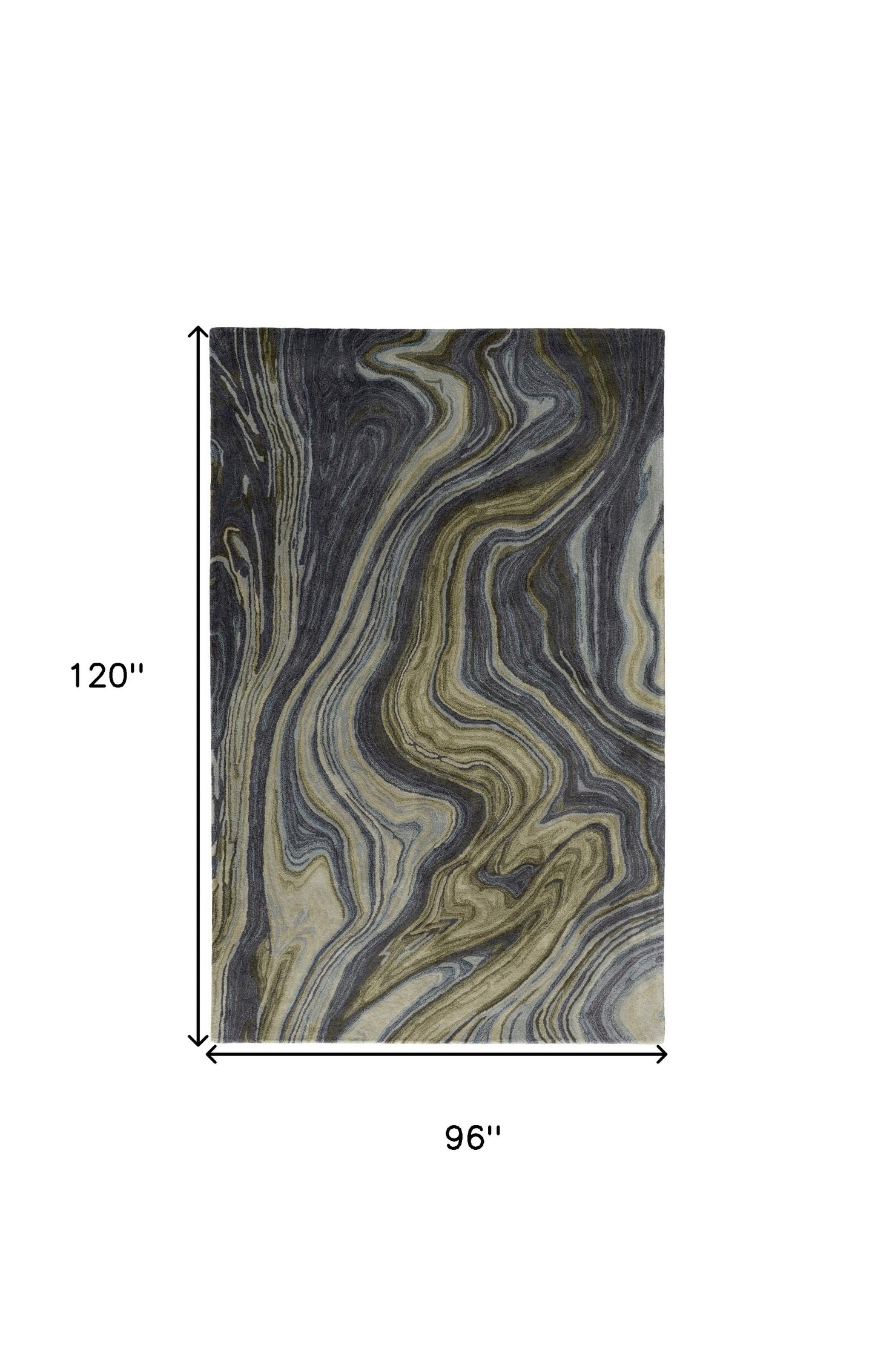 8 x 10 Blue & Green Hand Tufted Rug