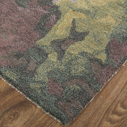 8 x 10 Gold Purple & Green Wool Tufted Handmade Stain Resistant Rug