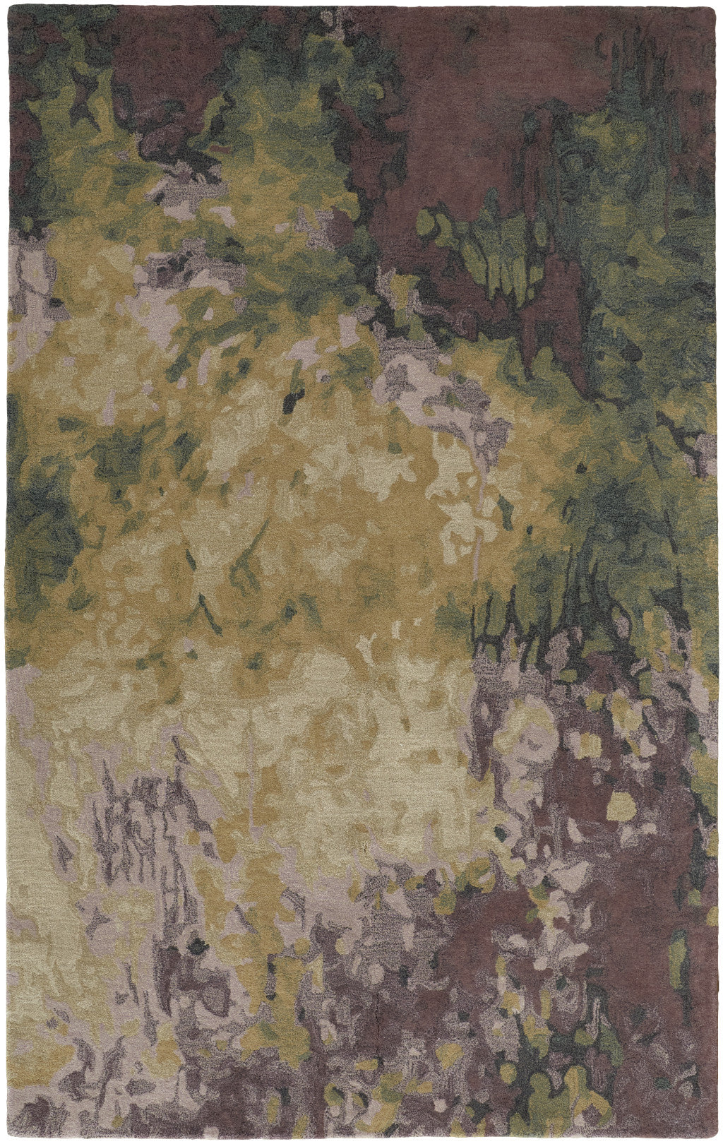 9 x 12 Green & Black Wool Shag Hand Tufted Rug