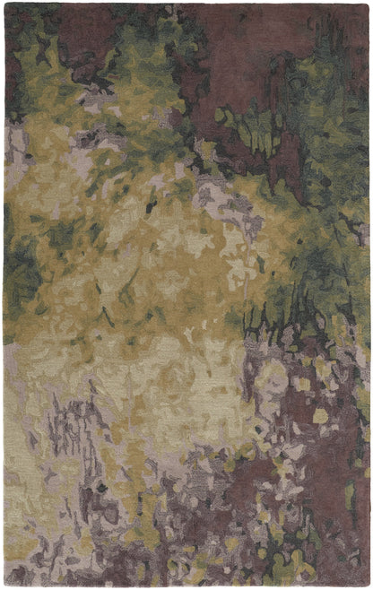 9 x 12 Green & Black Wool Shag Hand Tufted Rug