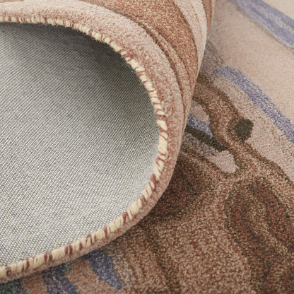 9 x 12 Blue & Red Wool Hand Tufted Rug