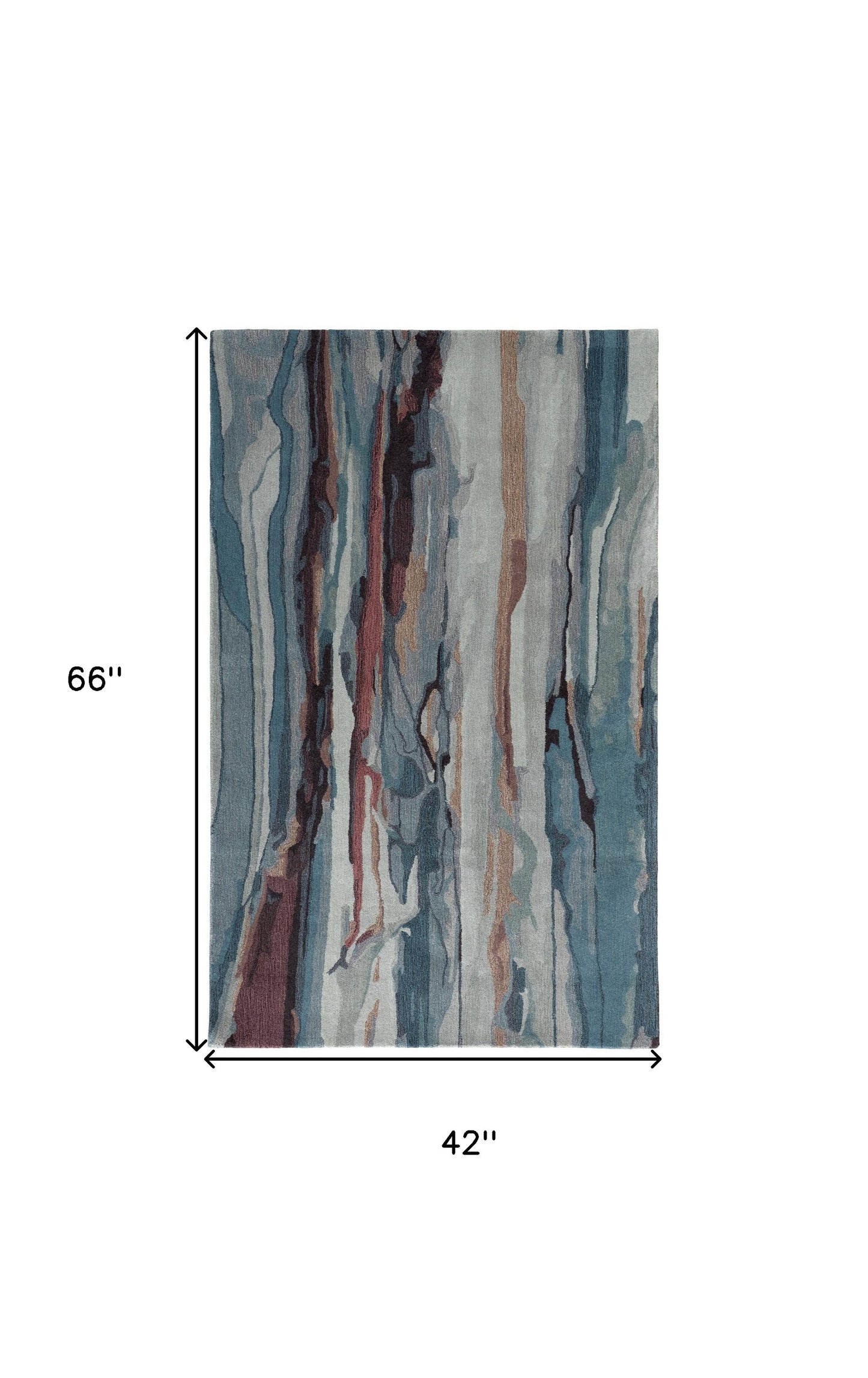 4 x 6 Blue & Orange Wool Hand Tufted Rug