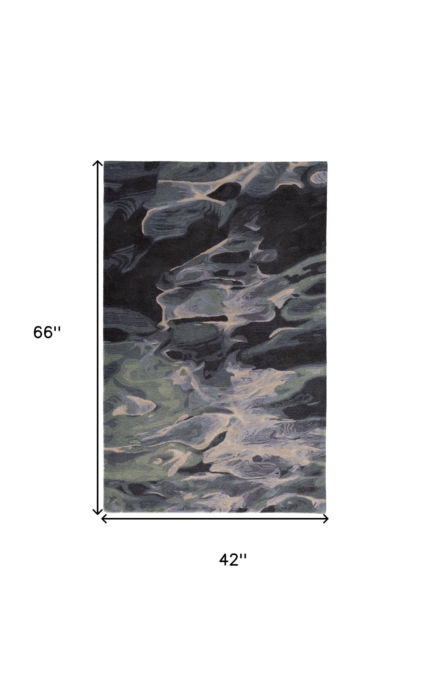 4 x 6 Blue & Black Wool Hand Tufted Rug
