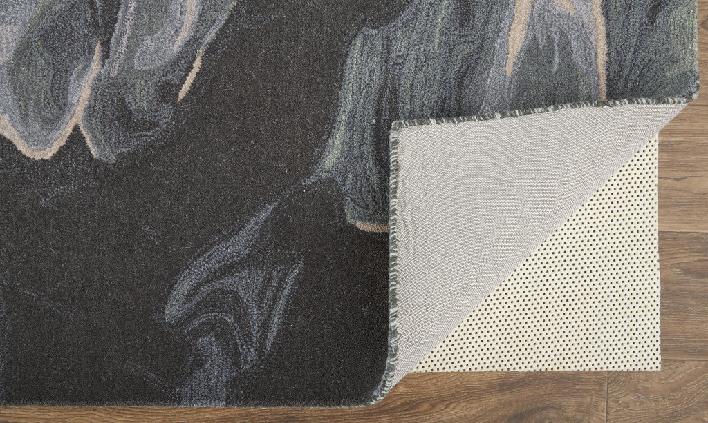 4 x 6 Blue & Black Wool Hand Tufted Rug