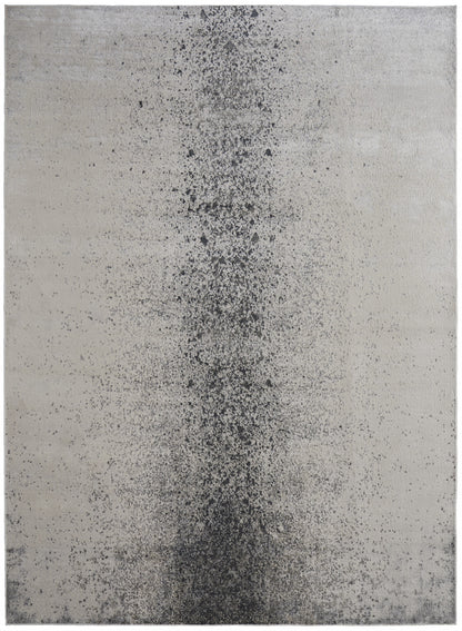 12 x 15 Ivory Gray & Black Power Loom Rug