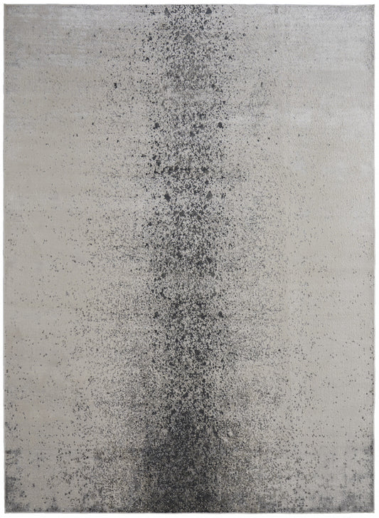 12 x 15 Ivory Gray & Black Power Loom Rug