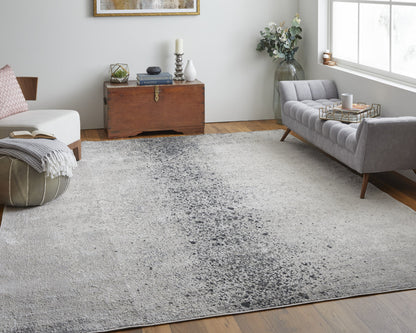 12 x 15 Ivory Gray & Black Power Loom Rug
