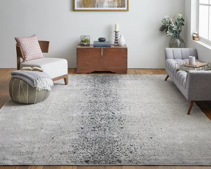 12 x 15 Ivory Gray & Black Power Loom Rug