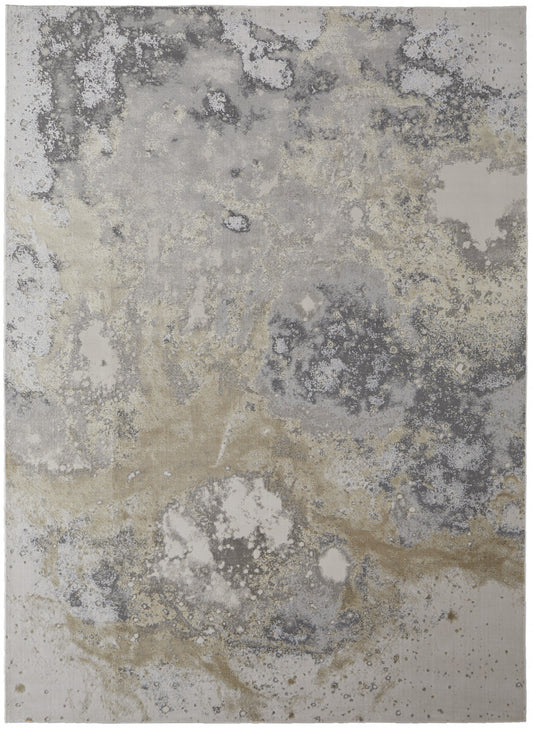 12 x 15 Gray & Ivory Power Loom Rug