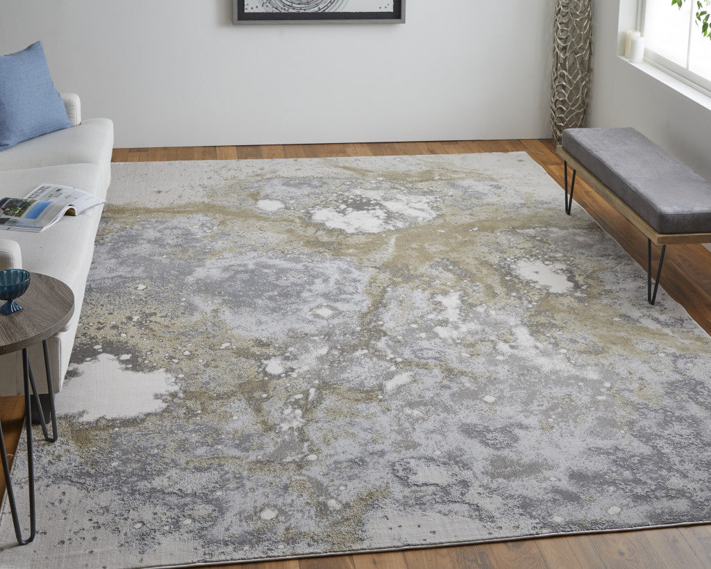 12 x 15 Gray & Ivory Power Loom Rug