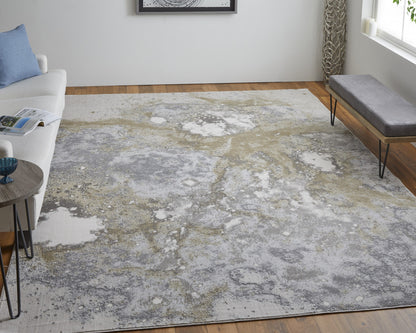 12 x 15 Gray & Ivory Power Loom Rug